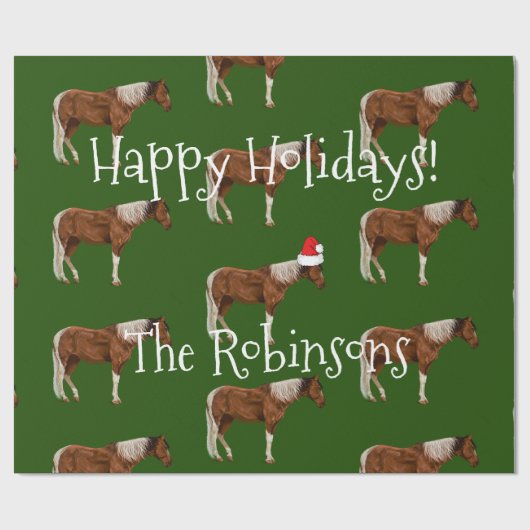 Malen Sie Pferde u. rotes Geschenkpapier (Flach)