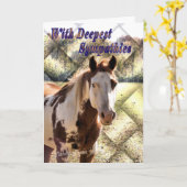 Malen Sie PferdeBeileidskarte Karte (Gelbe Blume)