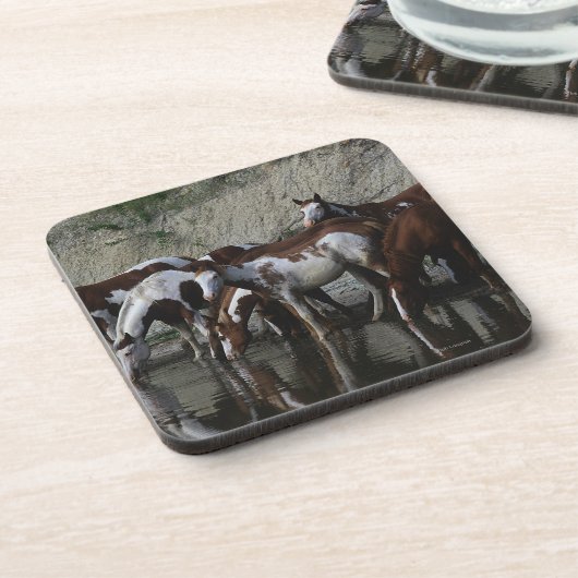 Malen Sie Pferdedas trinken Getränkeuntersetzer (Linke Seite)