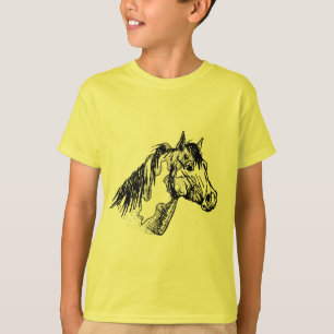 Malen Sie Pferdeeinfache Skizze T-Shirt