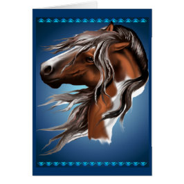 Malen Sie Pferdegesichts-Karte