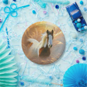 Malen Sie Pferdegold ein 7 Zoll-Pappteller Pappteller (Party)