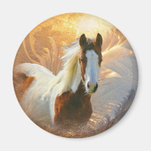 Malen Sie Pferdegoldmagneten Magnet
