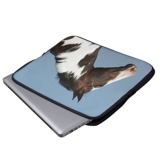 Malen Sie PferdeHeadshot 1 Laptopschutzhülle (Vorne Knopf)