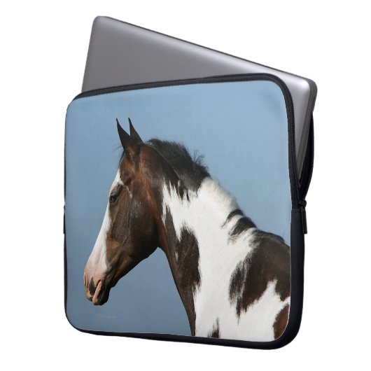 Malen Sie PferdeHeadshot 1 Laptopschutzhülle (Vorderseite Links)