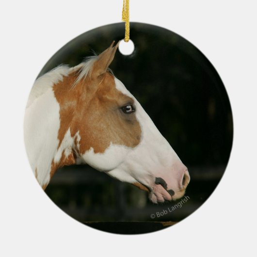 Malen Sie PferdeHeadshot 2 Keramikornament (Hinten)