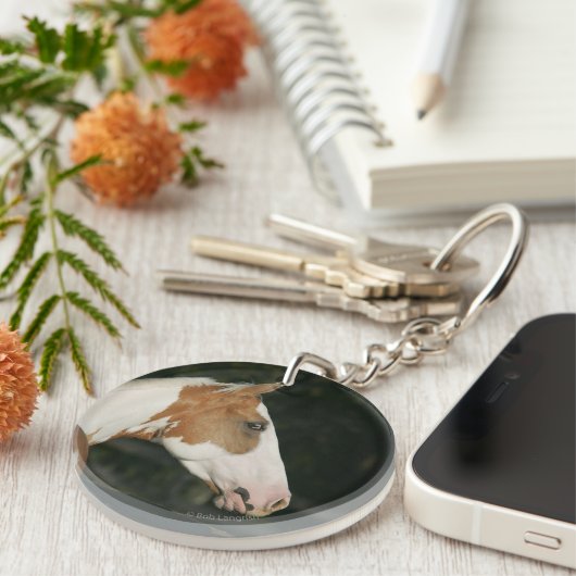 Malen Sie PferdeHeadshot 2 Schlüsselanhänger (Vorderseite rechts)