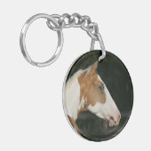 Malen Sie PferdeHeadshot 2 Schlüsselanhänger (Vorderseite links)