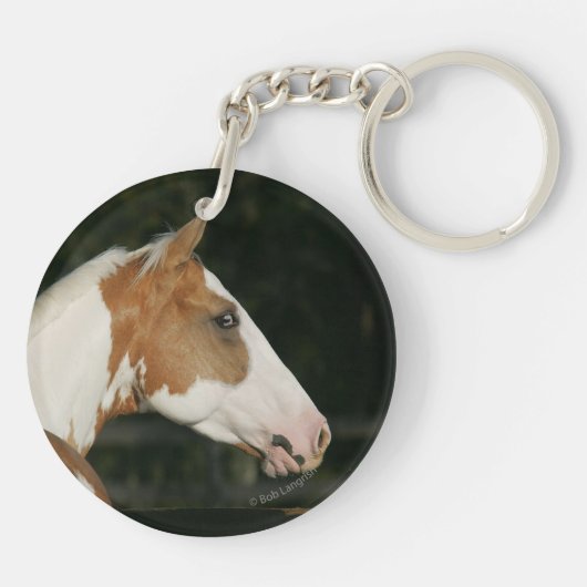 Malen Sie PferdeHeadshot 2 Schlüsselanhänger (Rückseite)