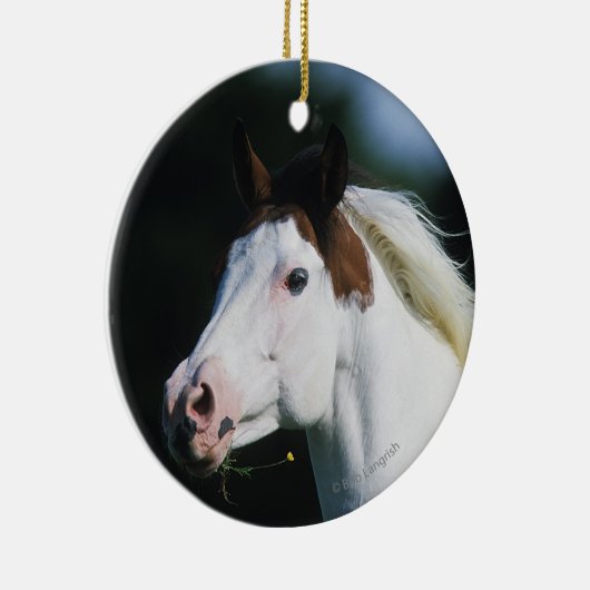 Malen Sie PferdeHeadshot 3 Keramikornament (Rechts)