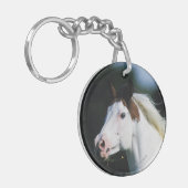 Malen Sie PferdeHeadshot 3 Schlüsselanhänger (Vorderseite links)