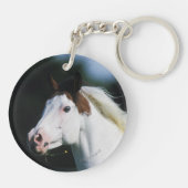 Malen Sie PferdeHeadshot 3 Schlüsselanhänger (Rückseite)