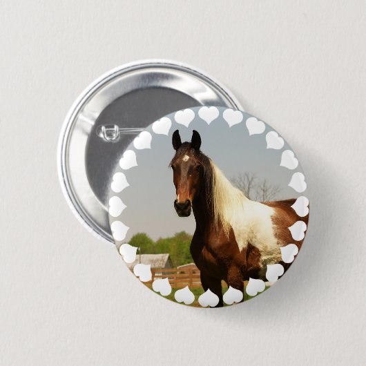Malen Sie Pferdeknopf Button (Vorne & Hinten)