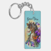 Malen Sie Pferdemustang mit Iris und Schlüsselanhänger (Vorderseite links)