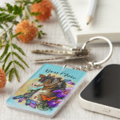 Malen Sie Pferdemustang mit Iris und Schlüsselanhänger (Vorderseite rechts)