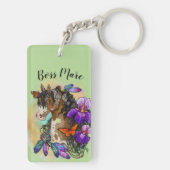 Malen Sie Pferdemustang mit Iris und Schlüsselanhänger (Rückseite)