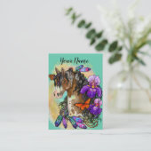 Malen Sie Pferdemustang mit Iris und Visitenkarte (Stehend Vorderseite)