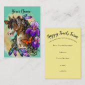 Malen Sie Pferdemustang mit Iris und Visitenkarte (Vorne/Hinten)