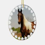 Malen Sie Pferdeverzierung Keramikornament (Rechts)