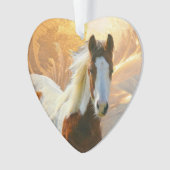 Malen Sie Pferdeweihnachtsverzierungen Ornament (Vorderseite)