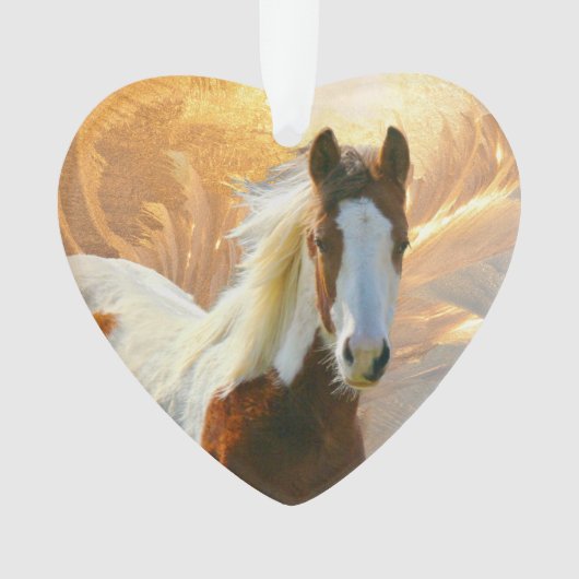 Malen Sie Pferdeweihnachtsverzierungen Ornament (Vorderseite)