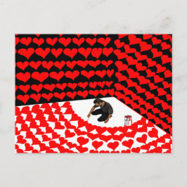 Malen Sie sich in die Ecke mit roten Herzen für di Postkarte