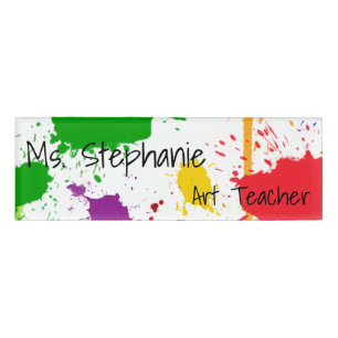 Malen Sie Splats Kunst-Namensschild Namenschild