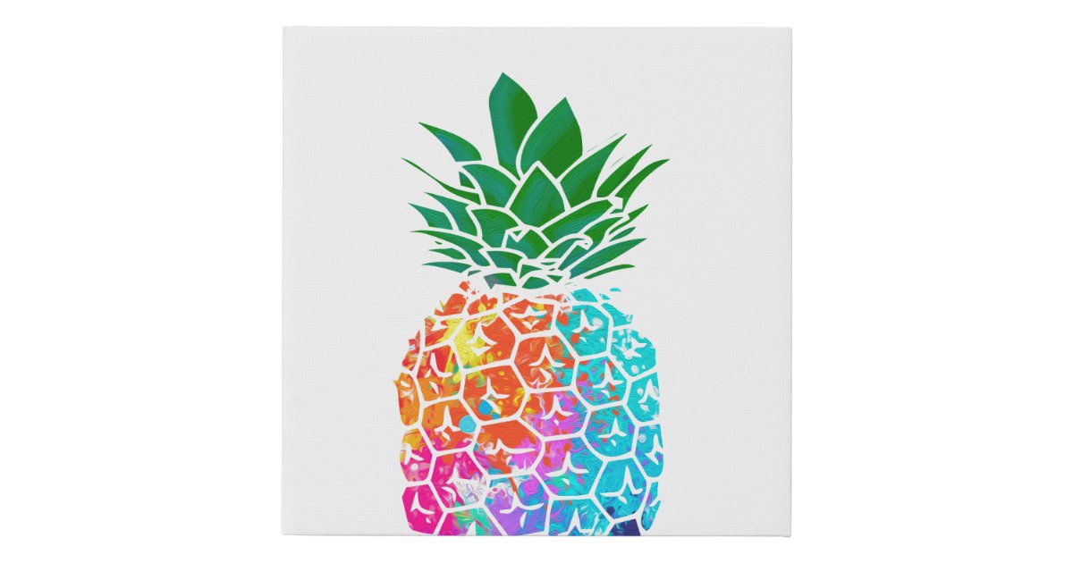 Malen Sie Spritzen Ananas Leinwand Kunst Kunstlicher Leinwanddruck Zazzle De