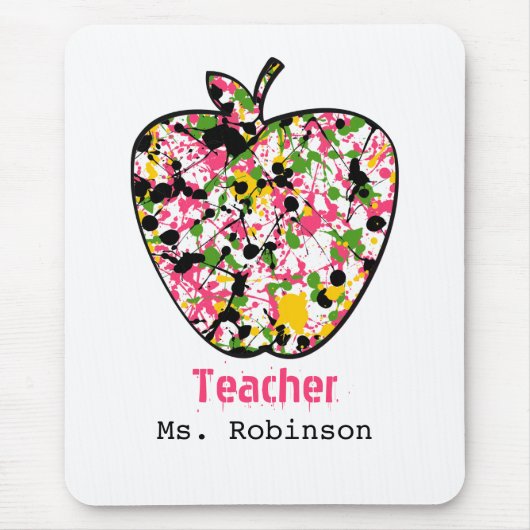 Malen Sie Spritzer-Apple-Lehrer Mousepad (Vorne)