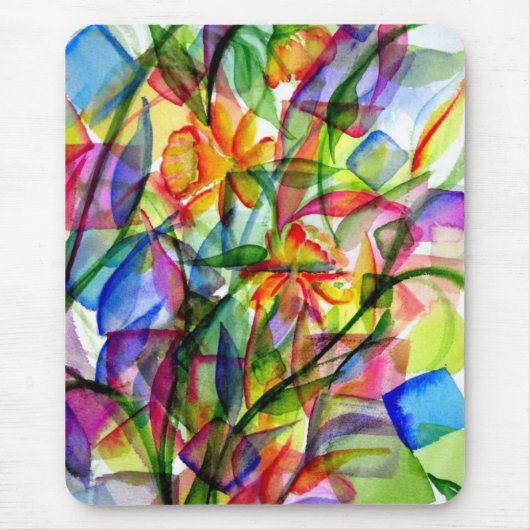 Malen Sie Spritzer-Blumen-Mausunterlage Mousepad (Vorne)