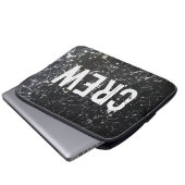 Malen Sie Spritzer CREW | Holzkohle und Weiß Laptopschutzhülle (Vorne Knopf)