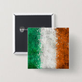 Malen Sie Spritzer-Iren-Flagge Button (Vorne & Hinten)