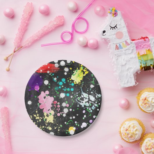 Malen Sie Spritzer-Teller Pappteller (Party)