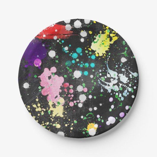 Malen Sie Spritzer-Teller Pappteller (Vorderseite)