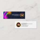 Malen Sie Spritzerblaue Grunge-Schalen-Farbe Mini Visitenkarte (Vorne/Hinten)