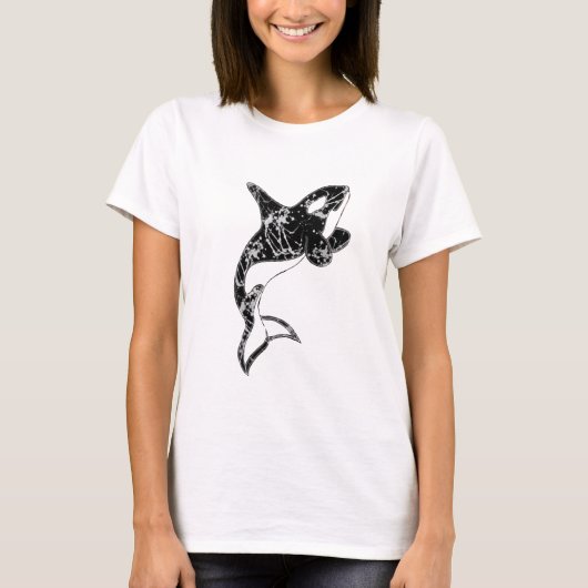 Malen Sie Spritzerorca-Kunst T-Shirt (Vorderseite)