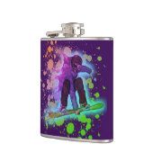 Malen Sie Spritzerregenbogen Snowboarderflasche Flachmann (Links)