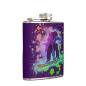 Malen Sie Spritzerregenbogen Snowboarderflasche Flachmann (Rechts)