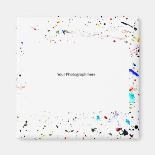 Malen Sie spritzt gesprenkelte Foto-Schablone Magnet