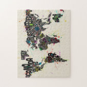 Malen Sie spritzt Textabbildung der Welt Puzzle (Vertikal)