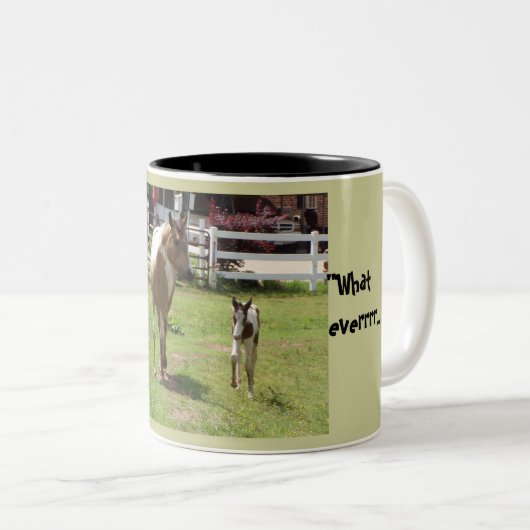 Malen Sie Stute und Fohlen Zweifarbige Tasse (VorderseiteRechts)