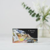 Malen Sie und Bürsten-beruflicher Künstler Visitenkarte (Stehend Vorderseite)