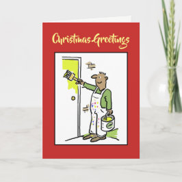 Malen und Dekorieren der Weihnachtskarte Feiertagskarte