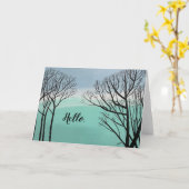 Malen von Bäumen in der Silhouette Himmelskarte Karte (Gelbe Blume)