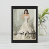 Malen von Braut - Brautdusche Einladung (Stehend Vorderseite)