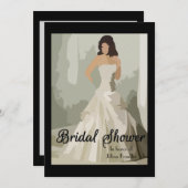 Malen von Braut - Brautdusche Einladung (Vorne/Hinten)