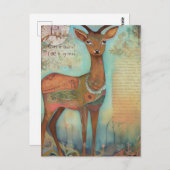 Malen von Hirsch-Mischmedien Postkarte (Vorne/Hinten)