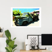 Malen von LKW-Blume für Lieferwagen in der Altzeit Poster (Heimbüro)