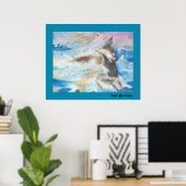 Malen von Pferden im Meerwasser Poster (Heimbüro)
