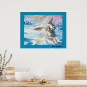 Malen von Pferden im Meerwasser Poster (Küche)